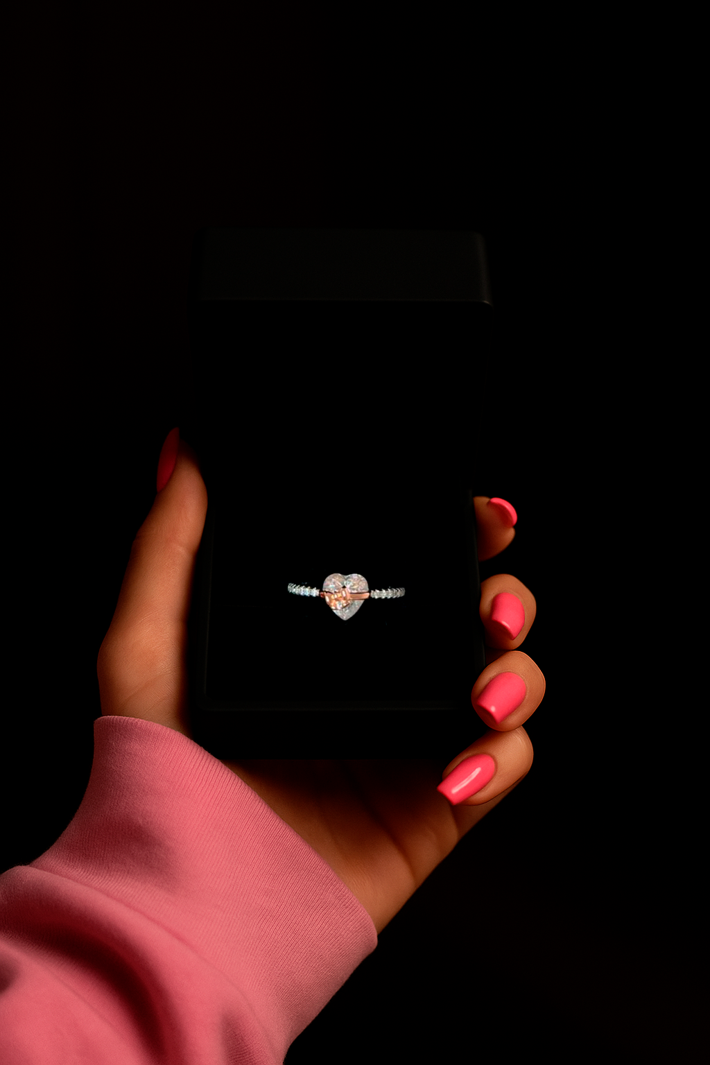 Briluxra™ | ROSE GOLD 'HEART & BOW' STERLING SILVER RING