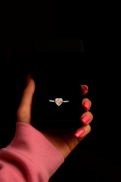 Briluxra™ | ROSE GOLD 'HEART & BOW' STERLING SILVER RING