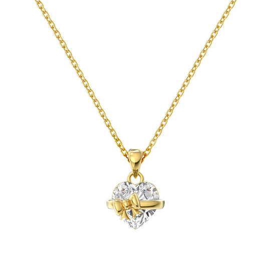 Briluxra™ | Golden Heart Bow Necklace | Limited Edition